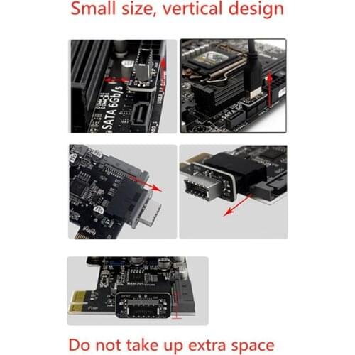 USB Header Adapter USB3.0 19P/20P to TYPE-C 90 Degree Plug-in Port TYPE For Computer Converter Motherboard Front Chassis C X5O8