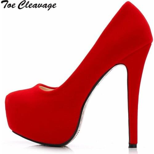 Woman Wedding Stiletto Spring/Autumn Platform Round Toe shoes women 14cm Thin heel zapato mujer Sexy Exegang Pumps plus:35-45 46
