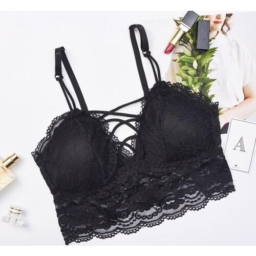 Women Lace Floral Bras Underwear Padded Bralette Tube Tops Women Intimates Sexy Lingeries Bras