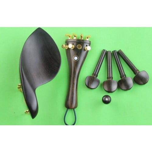 1 set top undyed ebony Luthier violin parts 4/4 full size violin accessories