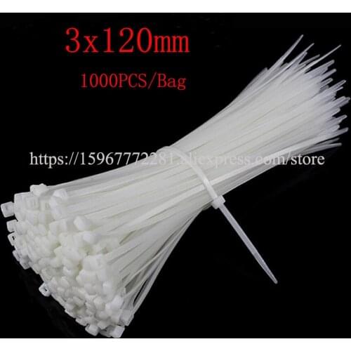 1000PCS 3*120mm cable tie Assorted Self-locking Nylon Cable Ties multicolor Plastic Zip Tie Loop Wire Wrap Zip Ties Many colors