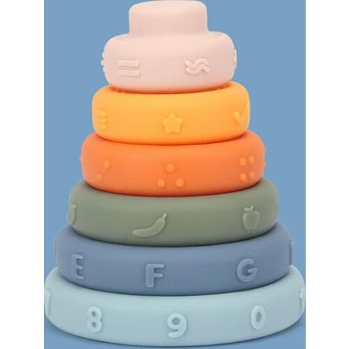 6PCS Baby Soft Building Blocks 0 12 24 Months Teether Sorting Stacked Game Children Bathroom Educational Building Blocks