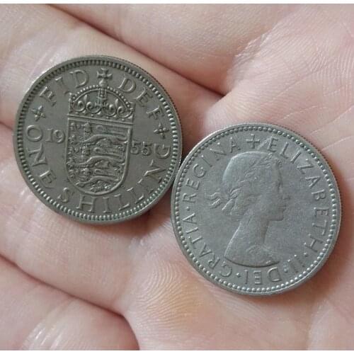 England UK 1 shilling 12 hexadecimal 24mm Commonwealth Coins Old Original Coin Collectible Edition 100% Real Random Year