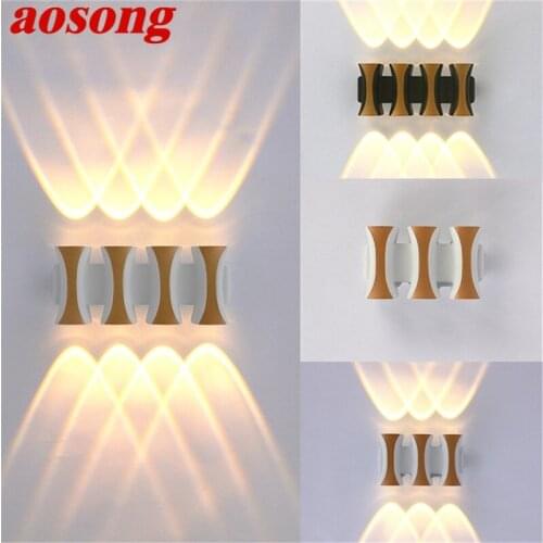 AOSONG New Outdoor Wall Light Contemporary Creative LED Sconces Lamp Waterproof Decorative For Home Porch Villa