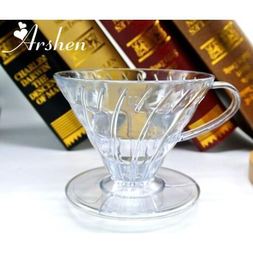 Arshen Handy 2/4 Cups Plastic Coffee Dripper Heat-Resistant Barista Percolators Home Office Kitchen Tea Coffee Tools Coffeeware