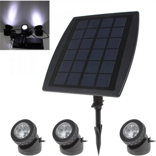 BSV-SL318 3 x 6 White Light LEDs Waterproof Adjustable Solar Powered Garden Lamp + 1 x Solar Panel
