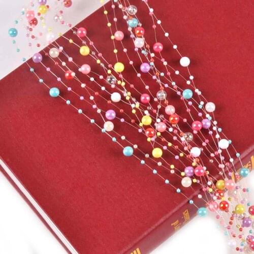 5 Meters Width 8mm Round Artificial Pearl Beads Chain Trim For DIY Crafts Scrapbooking Wedding Party Jewelry Decoration C2234