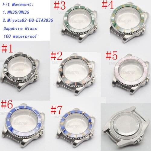 40mm case sapphire glass transparent glass back fit ETA2836 NH35 NH36 Mingzhu DG2813 3804 Miyota8205 8215 821A movement
