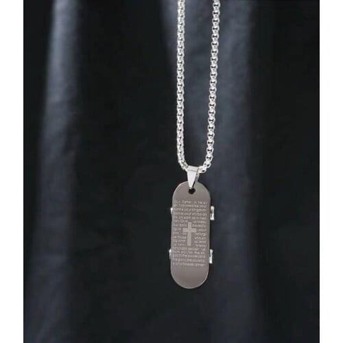 Gold Silver Color Gothic Necklaces & Pendants Collier Punk Skateboard Cross Stainless Steel Chains Necklaces Men Jewerly