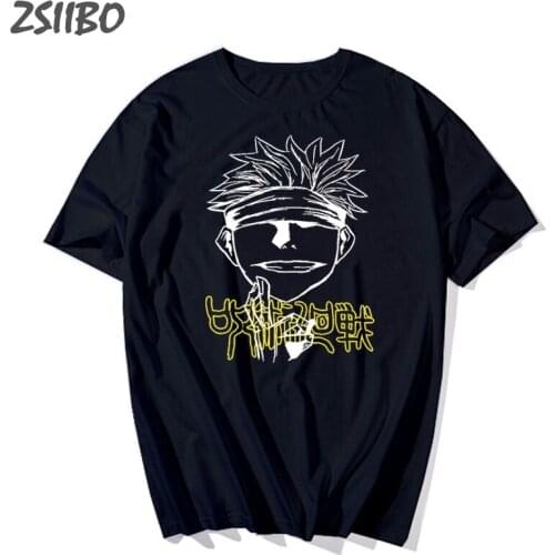 Jappanese Anime T-shirt Jujutsu Kaisen Mens tshirt Gojo Satoru Print Summer Cool Unisex Short Sleeve T Shirt Male Streetwear