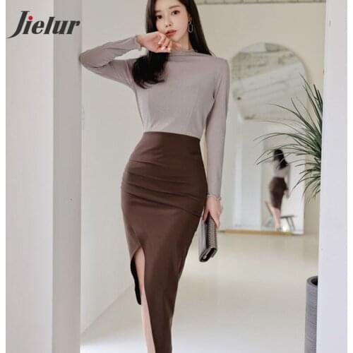 Модные вязаные платья Jielur China At AliExpress