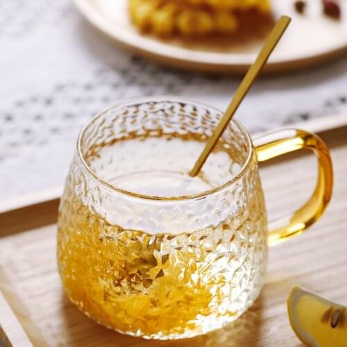 Creative glass cup high value simple transparent fresh fresh female tea cup personality ins wind household water cup LB030612
