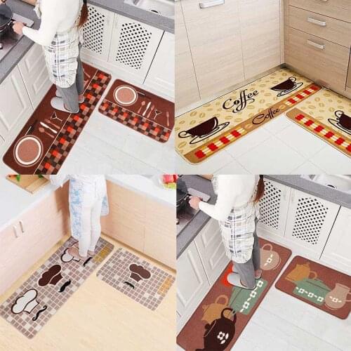 Kitchen Mat Entrance Door Carpet Printed In The Bathroom Living Room Floor Doormat Tapete 2pcs Rug Set Home Decoration Anti-slip