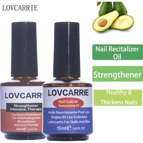 LOVCARRIE 2 PCS/Set Cuticle Oil Nail Treatment Strong Nails Strengthener Hardener Revit Oil for Nail Growth Repair Care kit 15ML