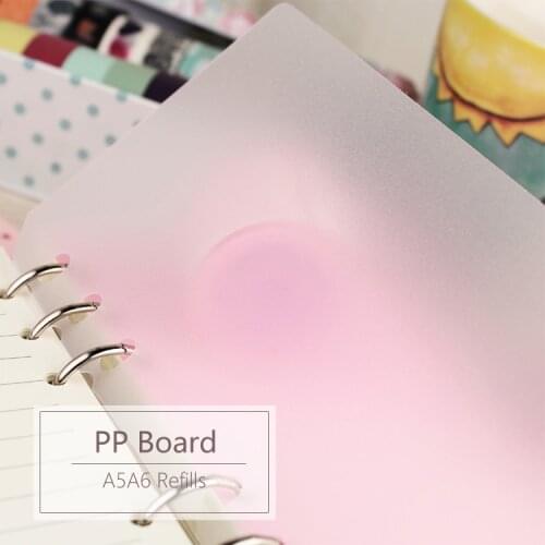 MyPretties Stationery PP Plastics Board 2PCs A5 A6 Refills for Organizer Notebook 6 Hole Binder Planner to Protect Inner Papers
