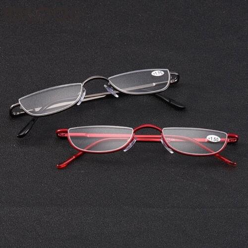 Iboode Retro Half Rim Reading Glasses High Quality Metal Frame Eyeglasses Men Women Oculos De Grau +1.0+1.5+2.0+2.5+3.0+3.5+4.0