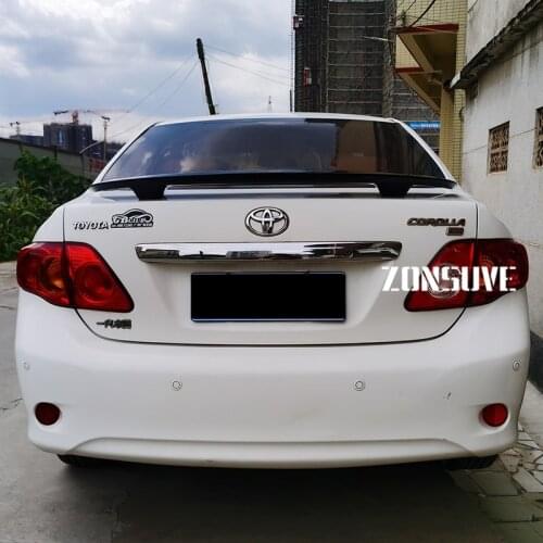 Use For Toyota Corolla Altis 2007--2013 Year Spoiler ABS Plastic Black Carbon Fiber Look Rear Trunk Wing Body Kit Accessories