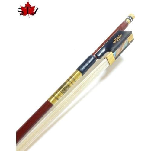 Pro Bulnesia spp wood 4/4 violin bow nickel silver parts naturalwhite bow hair