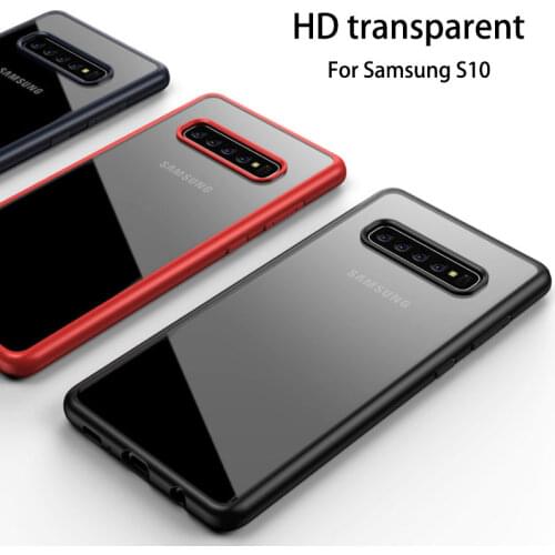 Transparent case for samsung s10 thin hd back cover for galaxy s10plus new anti-knock pc protector case for samsung s10e