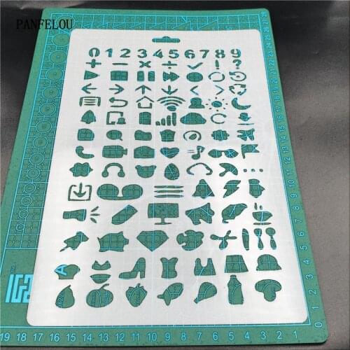 Hote Sale Software ICONS scrapbook stencils spray plastic mold shield DIY cake hollow Embellishment printing lace ruler