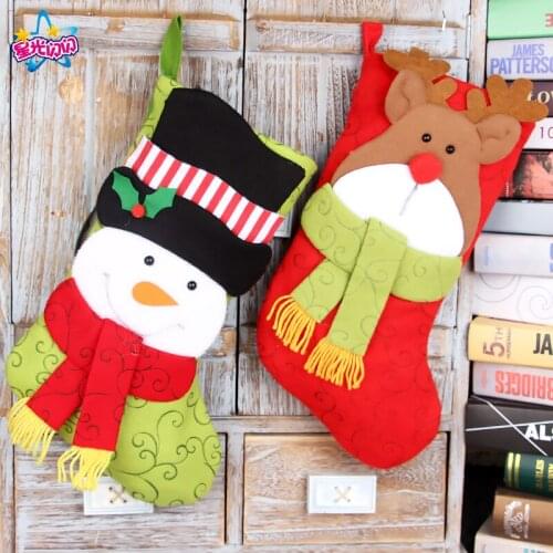 Christmas gift socks old man snowman decoration gift large bag candy bag Christmas Eve apple socks