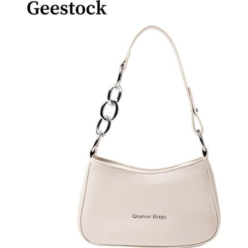 Geestock Shoulder Bag Woman Vintage Pu Leather Small Crossbody Totes Bag Fashion Women Bag Purses and Handbags Clutch