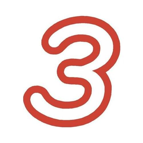 X1 Digits plus store AliExpress Racing stickers number vinyl car sticker White/Orange 15*14CM