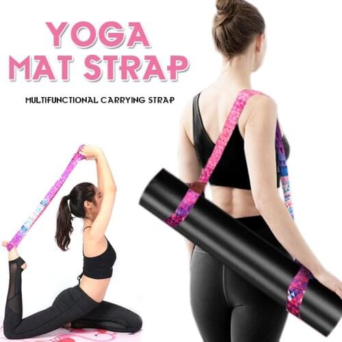 High Quality Printed Yoga Mat Strap Adjustable Sports Sling Shoulder Carry Belt Exercise Stretch Strap Fitness Elastic Yoga Belt