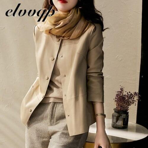 Plus size 4XL Khaki Black Leather Jacket Women Biker Jacket Leather Coat Women Office Work Good Quality Womens Pu Faux Leather