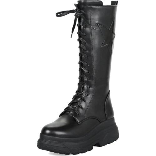 New wind 2018 comfortable thick bottom flat side zippers high 43 yards high boots 33-18829