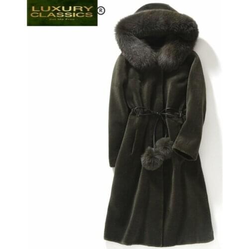 Fur Coat Female Real 100% Wool Jacket Women Winter Clothes 2021 Korean Natural Fox Fur Sheep Shearing Coats Hiver 00018
