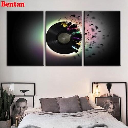 5D DIY Diamonds Embroidery Modern Music DJ Cross Stitch full square round diamond painting Handicraft home Decoration 3 pcs