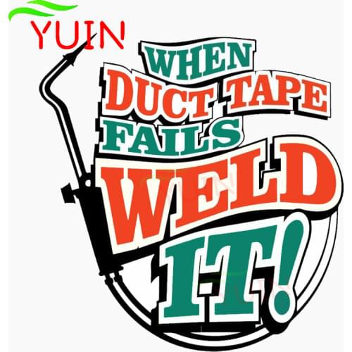 Car Sticker Funny Duct Tape Weld Welding Helmet Welder Decals Fashion PVC Bumper Decoration Accessories Waterproof Decal 12*13cm