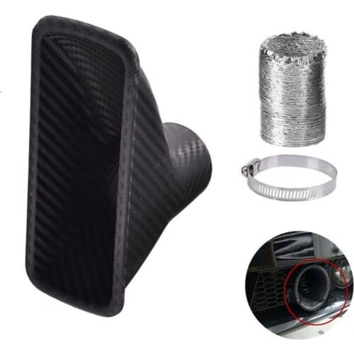 Auto Universal Car Turbo Air Intake Port Kit Bumper Opening Air Inlet Loom Tube Clamp