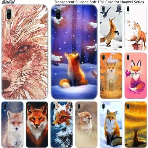 Hot Animal fox Soft Silicone Phone Case for Huawei Mate 10 20 Lite Pro Enjoy 9S Y9 Y7 Y6 Y5 2019 2018 Pro 2017 Fashion Cover