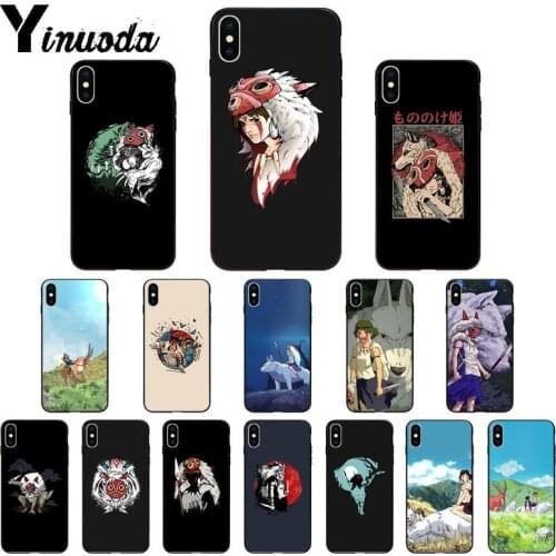 Yinuoda Japanese Anime Princess Mononoke TPU Soft Phone Case for iPhone X XS MAX 6 6s 7 7plus 8 8Plus 5 5S SE XR 11 11pro max