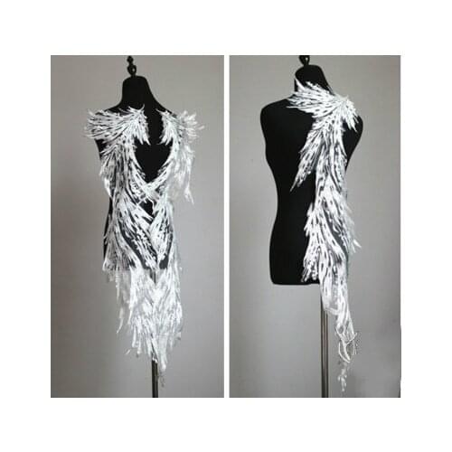 Large Wing Shape Lace Flower Patch Evening Dress Wedding Dress Accessories Handmade Diy Jewelry Decals