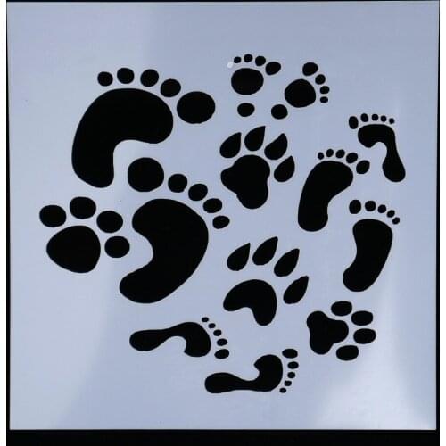 Flower Footprint Reusable Stencil Airbrush Painting Art DIY Home Decor Scrapbooking Album Craft Cake Moulds Baking Mold Tools