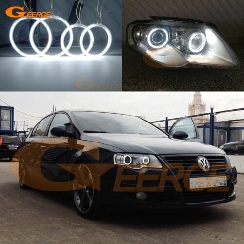 For Volkswagen VW Passat B6 Magotan 2005-2010 Xenon Headlight Excellent Ultra bright CCFL Angel Eyes Halo Rings kit Day Light