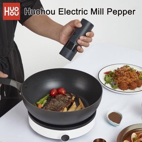 XIAOMI Electric Automatic Mill Pepper Salt Grinder Kitchen Spice Grinder Tools LED Light 5 Modes Adjustable Thickness Grinding