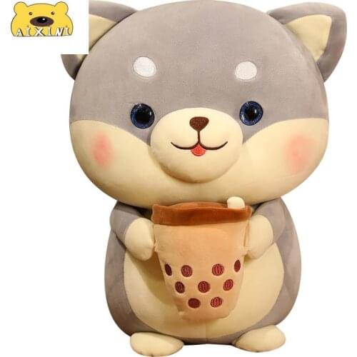 Kawaii Room Decor Bubble Tea Plush Toy Stuffed Animal Cute Food Plush Cup Milk Tea Dog Boba Plush Birthday Gift Kawaii Plushie