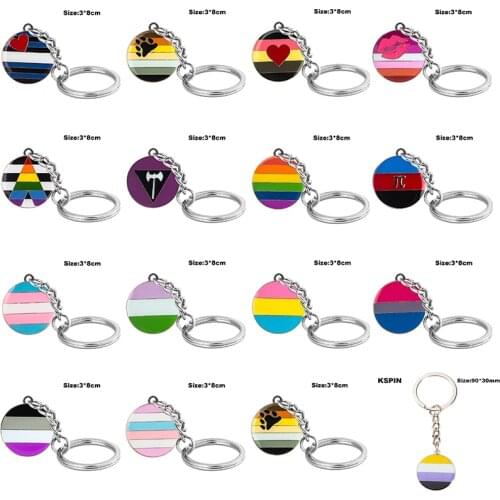 LGBT Pride Key Ring Transgender Gender Fluid Aromantic Genderqueer Pansexual Bisexual Asexual Nonbinary Lipstick Lesbian
