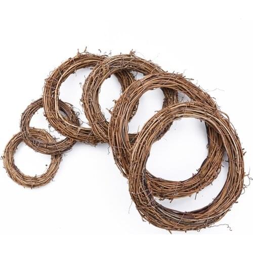 10/20/30/40cm Rattan Ring Cheap Artificial Flowers Garland Dried Flower Frame for Home DIY Christmas Decoration Floral Wreaths