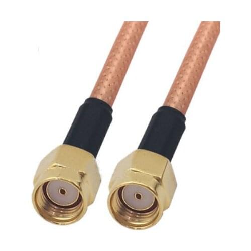 Brown RG142 Cable RP-SMA Male plug to RP-SMA Male Connector RF Coaxial Jumper Pigtail Cable