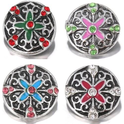 KZ1580 New Beauty Fashion flowers pattern 20MM Metal snap buttons for DIY 18mm snap jewelry wholesale