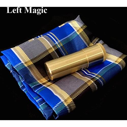 Brass Slim Bill Tube Magic Tricks Close Up Gimmick Props Illusion Mentalism Comedy Signed Bill Appearing In Padlock Tube Magia