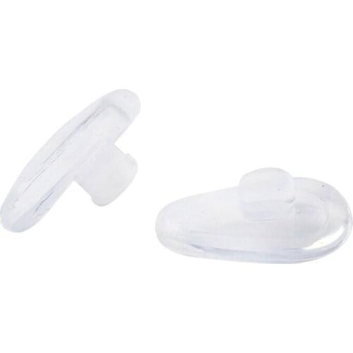 Soft elliptical silicon nose pad for glasses (transparent, 5 pairs)
