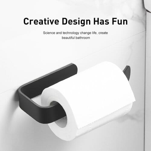 New Acrylic Black Toilet Paper Holder Wall Mount Tissue Roll Hanger Kitchen Roll Holder Paper Tissue Rack Hanger Dropship