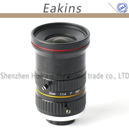 HD Camera Lens 8MP 20mm Fixed Focus Lens Manual IRIS CS C Mount Lens For Industry Microscope Camera