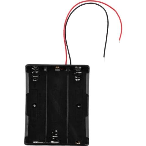Plastic Battery Black Storage Case Box Holder For 3x18650 3.7V With Wire Leads Keep your Batteries Protected
